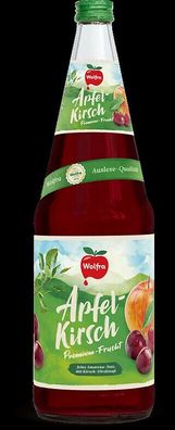 6x 1,00 Liter Wolfra Apfel-Kirsch Premium-Frucht Saft