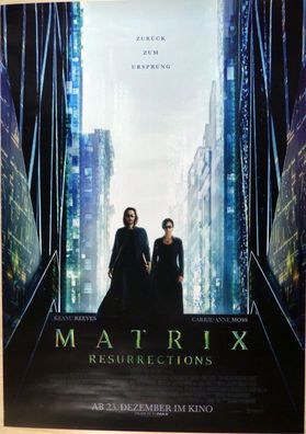 Matrix 4: Resurrections - Orig. Kinoplakat A0 - Hauptmotiv- Keanu Reeves - Filmposter