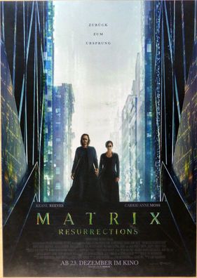 Matrix 4: Resurrections - Orig. Kinoplakat A1 - Hauptmotiv- Keanu Reeves - Filmposter