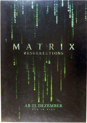 Matrix 4: Resurrections - Orig. Kinoplakat A1-Teasermotiv1- Keanu Reeves - Filmposter