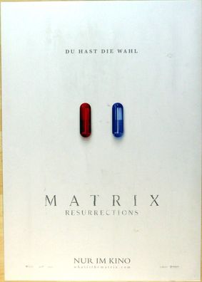 Matrix 4: Resurrections - Orig. Kinoplakat A1-Teasermotiv2- Keanu Reeves - Filmposter