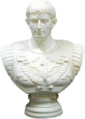Oktavius Augustus Statue Skulptur Büste Antik Kunst Hand bemalt Figur Tischdekoration