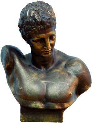 Statue Büste Bronze Effekt Hand bemalt Kunst Figur Skulptur einmalig schön Kunstwerk