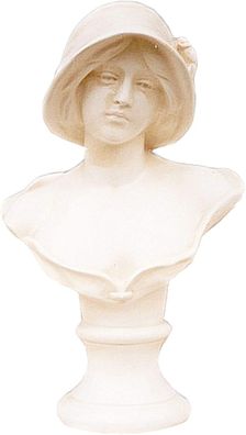 Frau mit Hut Statue Büste Skulptur Figur liebevoll Hand bemalt Kunstwerk art Deko