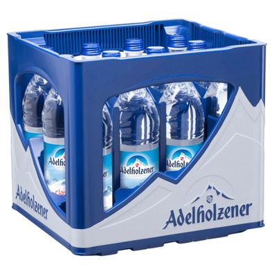 12x 0,75L Adelholzener Mineralwasser Classic Glas Flasche Mehrweg mit Kasten