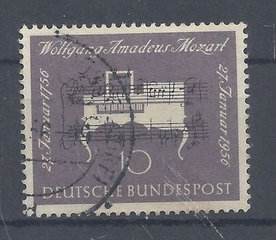 Mi. Nr. 228, BRD, Bund, Jahr 1956, Wolfgang A. Mozart 10, gestempelt