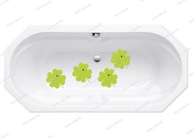 Kleine Wolke "Lucky Leaf" Minis Maigrün. Sicherheit/ Deko Dusche und Badewanne 4Tlg.
