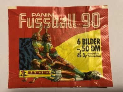 Panini Fussball 90 - 1 OVP Tüte / sealed packet Rare - mit 6 Bildern (K)