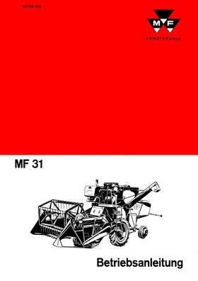 Betriebsanleitung Massey Ferguson Mähdrescher MF 31