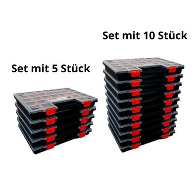 Sortimentskasten Sortierkasten Werkzeugkasten Organizer Set (5 oder 10 Stück)