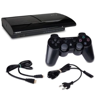 PS3 Konsole Super Slim 500 GB Modell Nr. CECH-4004C Schwarz + HDMI + Controller