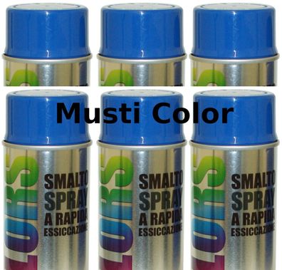 6x400ml Lackspray Spraydose Sprühlack Spraylack Farbe Enzianblau RAL 5010 Glänzend