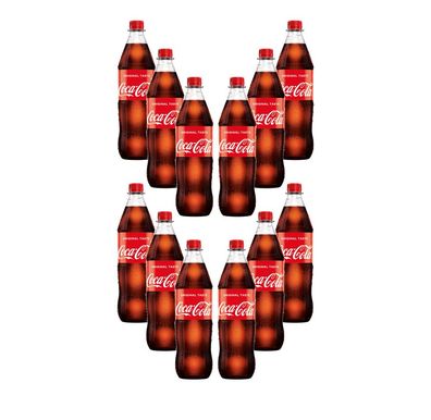 Coca Cola 12er Set Cola 12x 1L inkl. Pfand Mehrweg