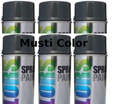 6x400ml Lackspray Spraydose Spraylack Farbspray Graphitgrau RAL 7024 Glänzend