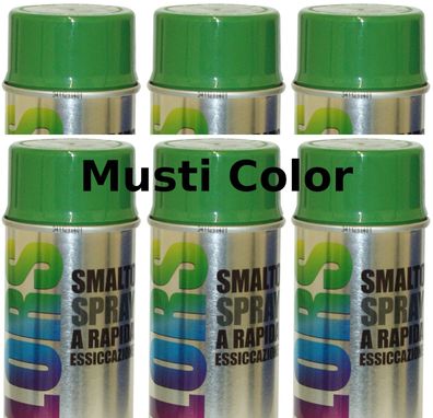 6x400ml Lackspray Spraydose Sprühlack Spraylack Farbspray Laubgrün RAL 6002 Glänzend