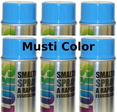 6x400ml Lackspray Spraydose Sprühlack Spraylack Farbe Himmelblau RAL 5015 Glänzend