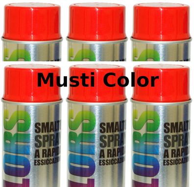 6x400ml Lackspray Spraydose Spraylack Farbspray Verkehrsrot RAL 3020 Glänzend