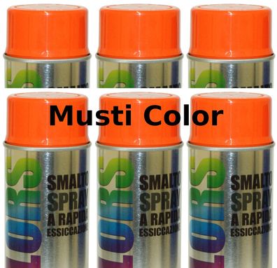 6x400ml Lackspray Spraydose Sprühlack Spraylack Farbe Reinorange RAL 2004 Glänzend