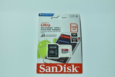 SD MicroSD Card Karte SanDisk 128 GB Ultra A1 Class 10 inklusiv Adapter