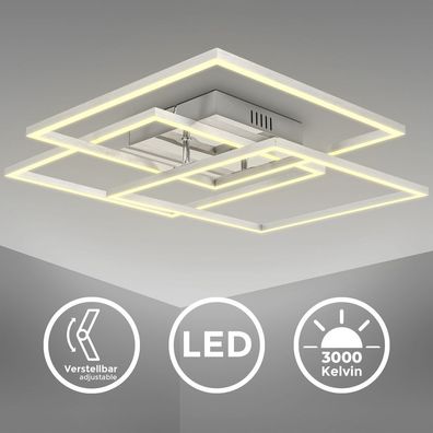 LED Deckenleuchte Büro-Deckenlampe schwenkbar chrom-alu 40W Wohnzimmer warmweiß