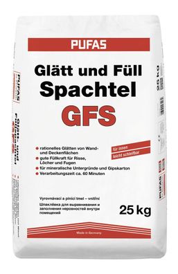 Pufas Glätt- und Füllspachtel GFS 25 kg weiß