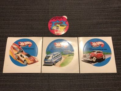 4 Sticker - Hot Wheels Heisse Räder - Crack ups - Mattel - 80er Jahren (K)