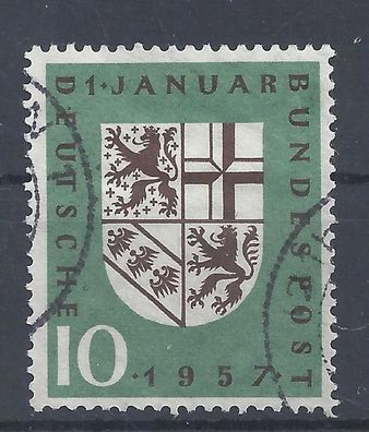 Mi. Nr. 249, BRD, Bund, Jahr 1957, 1. Januar 10, Falz, gestempelt