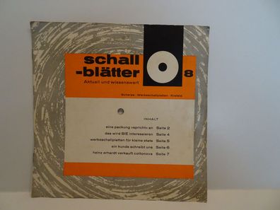 7" Schallblätter 8 Scherpe Werbeschallplatten Aktuell Wissenswert Heinz Erhardt Sunil