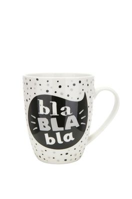 Gilde 46801 Porzellan-Tasse "bla BLA bla" weiß schwarz ca 360ml Porzellan