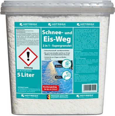Hotrega® Schnee - und Eis - Weg 2 in 1 5 L Supergranulat Taumittel Streugut