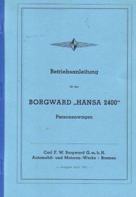 Betriebsanleitung Borgward Hansa 2400