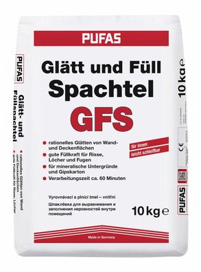 Pufas Glätt- und Füllspachtel GFS 10 kg weiß