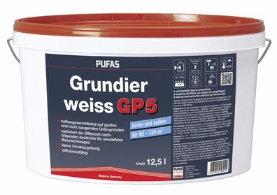 Pufas Grundierweiss GP5 12,5 Liter weiß