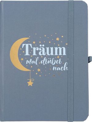 Depesche 11629 054 Notizbuch liniert Träum mal drüber nach Mond Sterne blau