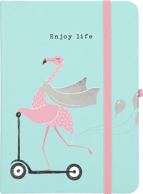 Depesche 11629 033 Notizbuch liniert Enjoy life Flamingo Genieße das Leben