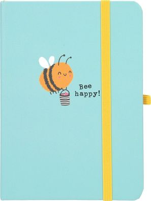 Depesche 11629 023 Notizbuch liniert Bee happy! Biene mit Honigtopf