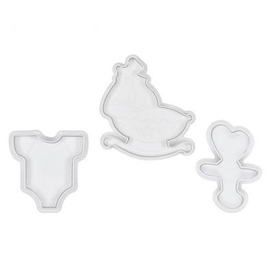 Baby Profi Ausstecher mit Auswerfer Set 3 tlg