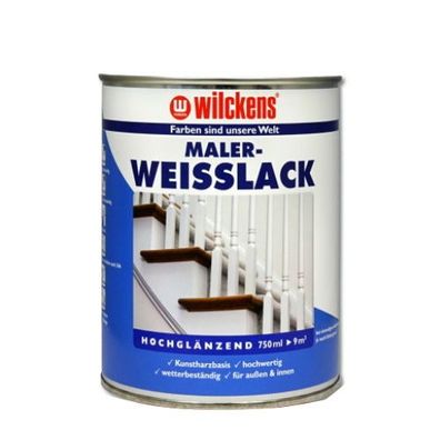 Wilckens 750 ml Maler Weisslack Hochglänzend Kunstherzlack Innen Außen