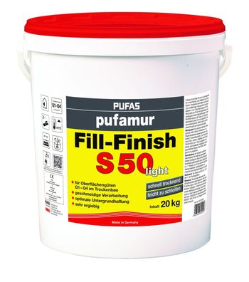 Pufas pufamur Fill-Finish S50 light 20 kg naturweiß