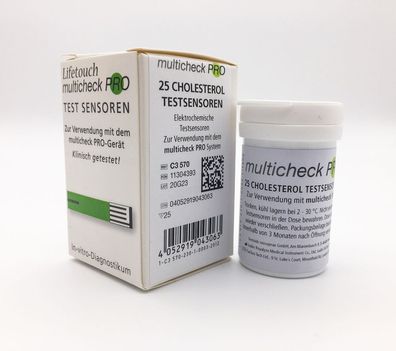 C3 570 Cholesterol Sensoren Teststreifen, 25 St., für Lifetouch Multicheck Pro