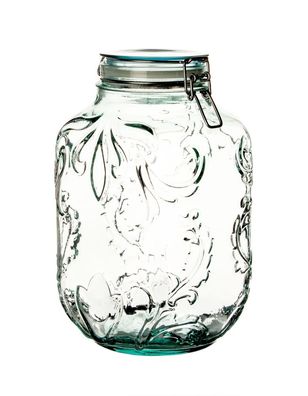 XXL Drahtbügelglas 4l - 100% recyceltes Glas - 26,5 x 14,5 cm - Vorratsglas Keks