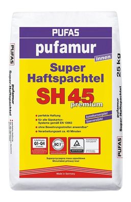 Pufas pufamur Super-Haftspachtel SH45 premium 25 kg weiß