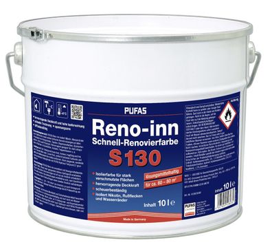 Pufas Reno-inn Schnell-Renovierfarbe S130 10 Liter weiß