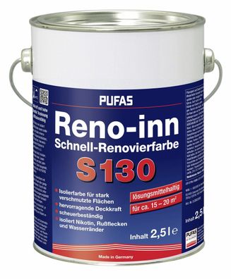 Pufas Reno-inn Schnell-Renovierfarbe S130 2,5 Liter weiß