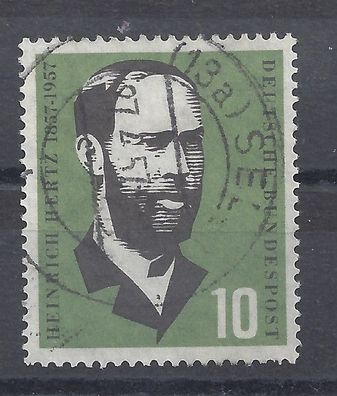 Mi. Nr. 252, BRD, Bund, Jahr 1957, Heinrich Hertz 10, gestempelt