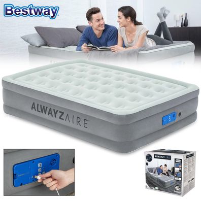 Bestway® AlwayzAire™ Basic Plus Luftbett, 203 x 152 x 46 cm mit Elektropumpe
