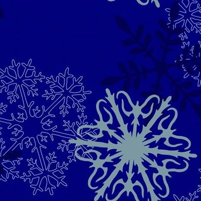 20 Servietten Weihnachten, Variation silberner Schneekristalle auf Blau 33x33