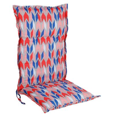 Universal Hochlehner Auflage - Jaipur - Garten Stuhl Polster Kissen blau rot weiß