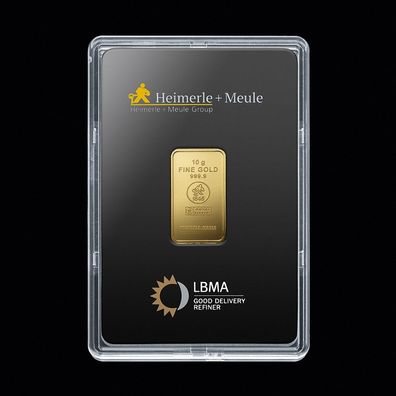 Heimerle & Meule UnityBar Gold Goldbarren 999.9 Fein Feingold 10 Gramm mit Box