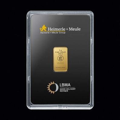 Heimerle & Meule UnityBar Gold Goldbarren 999.9 Fein Feingold 5 Gramm mit Box
